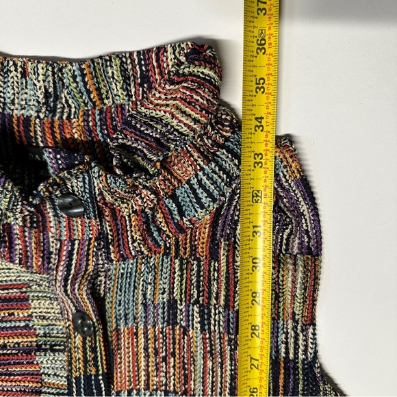 Damee Artsy Patchwork Sleeveless Button-up Tunic with Wire Collar Lagenlook XL - Picture 14 of 15